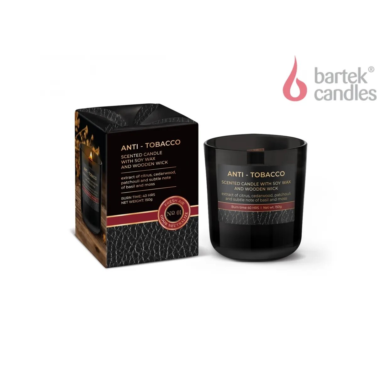 BARTEK Арома-свеча "Anti tobacco" 150g