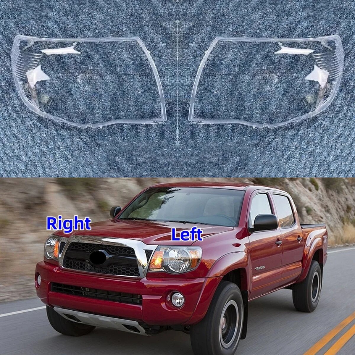 Стекло фары для Toyota Tacoma 2005-2011, 2PCS Left And Right