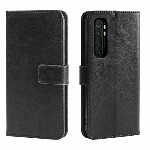 фото Чехол-книжка mypads для xiaomi mi note 10 lite из качественной импортной искусственной кожи с подставкой застежкой и визитницей черный