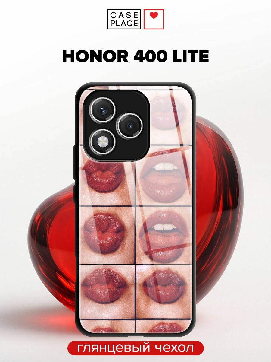 Чехол на Honor 400 Lite / Хонор 400 Лайт с принтом "Губы коллаж"