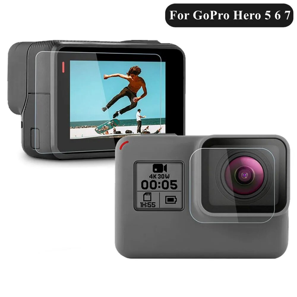 Комплекта защитных стекол для GoPro Hero 7/ 6 /5 Черный