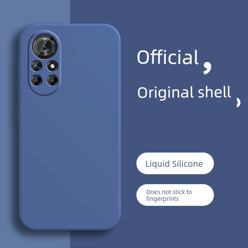 Защитный мягкий чехол из жидкого силикона для Huawei Nova 8 в оттенке ночного синего, одноразовый, устойчивый к ударам