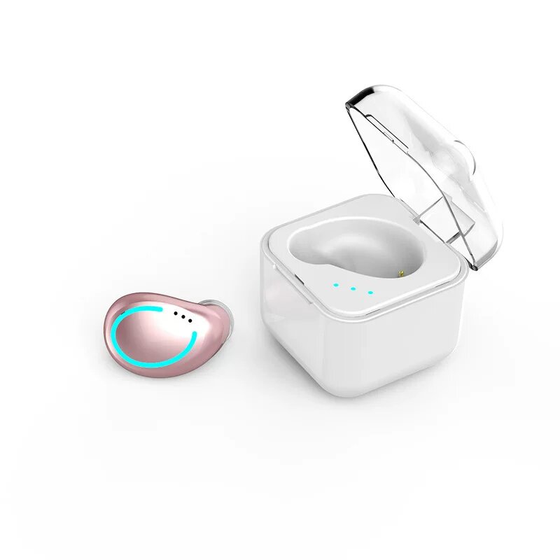 Мини-невидимые Bluetooth-наушники с одним наушником, вставные, с кейсом, длительным сроком службы, шумоподавлением для