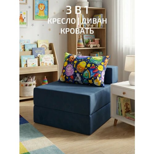 фото Бескаркасное раскладное кресло-кровать "квадро принт" relaxline
