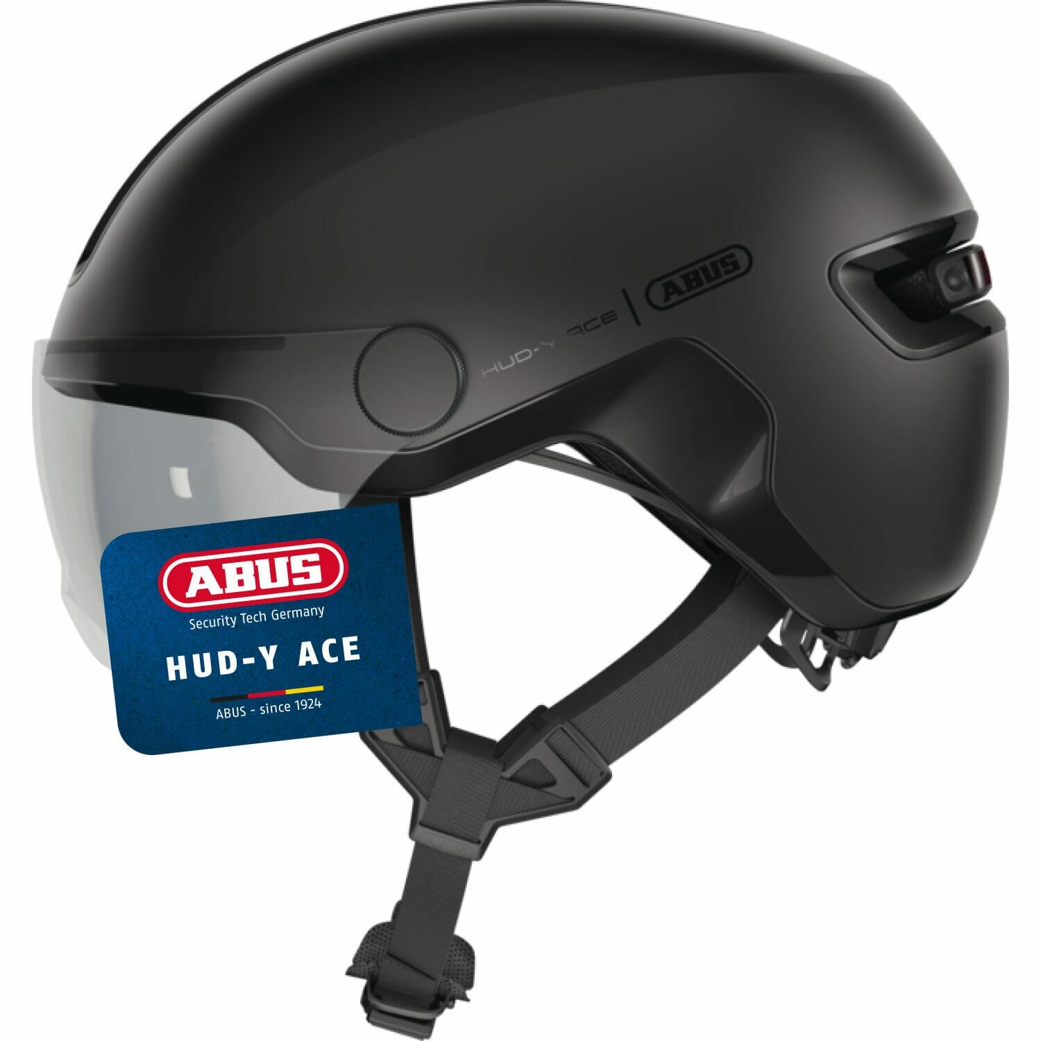 DECATHLON шлем защитный Abus HUD-Y ACE, черный, размер 54-58 см