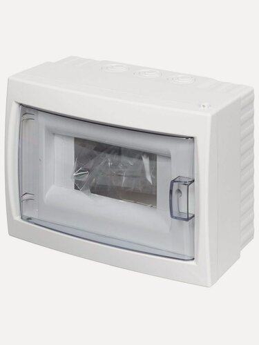 Изображение товара Бокс настенный навесной БелТИЗ КНО-6Д на 6 модулей, пластиковый электрощит для автоматов, степень защиты IP20, Беларусь