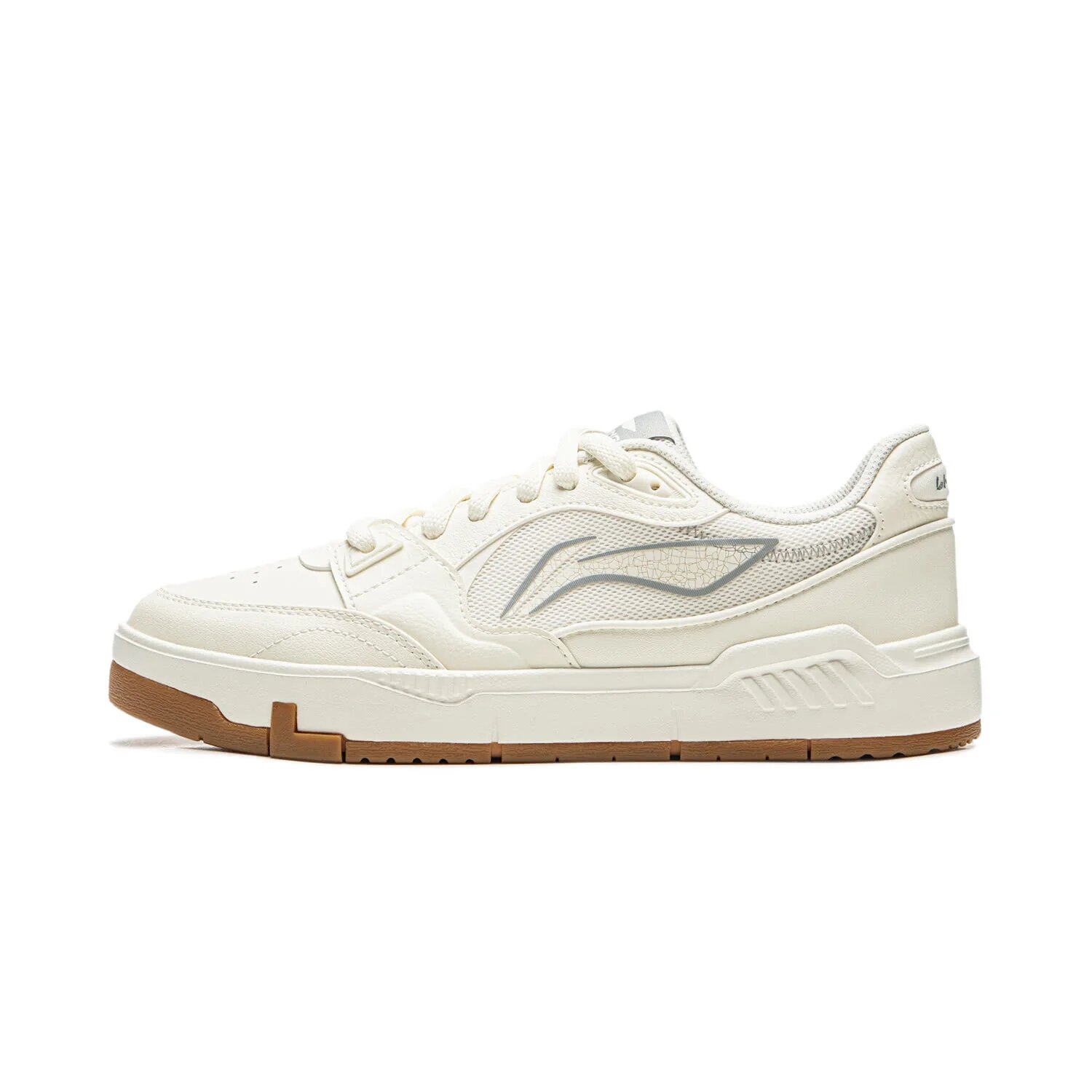Женские скейт-кроссовки Li-Ning COMMON 80S с двойной амортизацией, удобные 37, Бежевый, AGCW136-3H