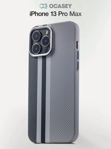 Изображение товара Чехол "О'Кейси", для iPhone 13 Pro Max, карбоновый, защита камеры, серый