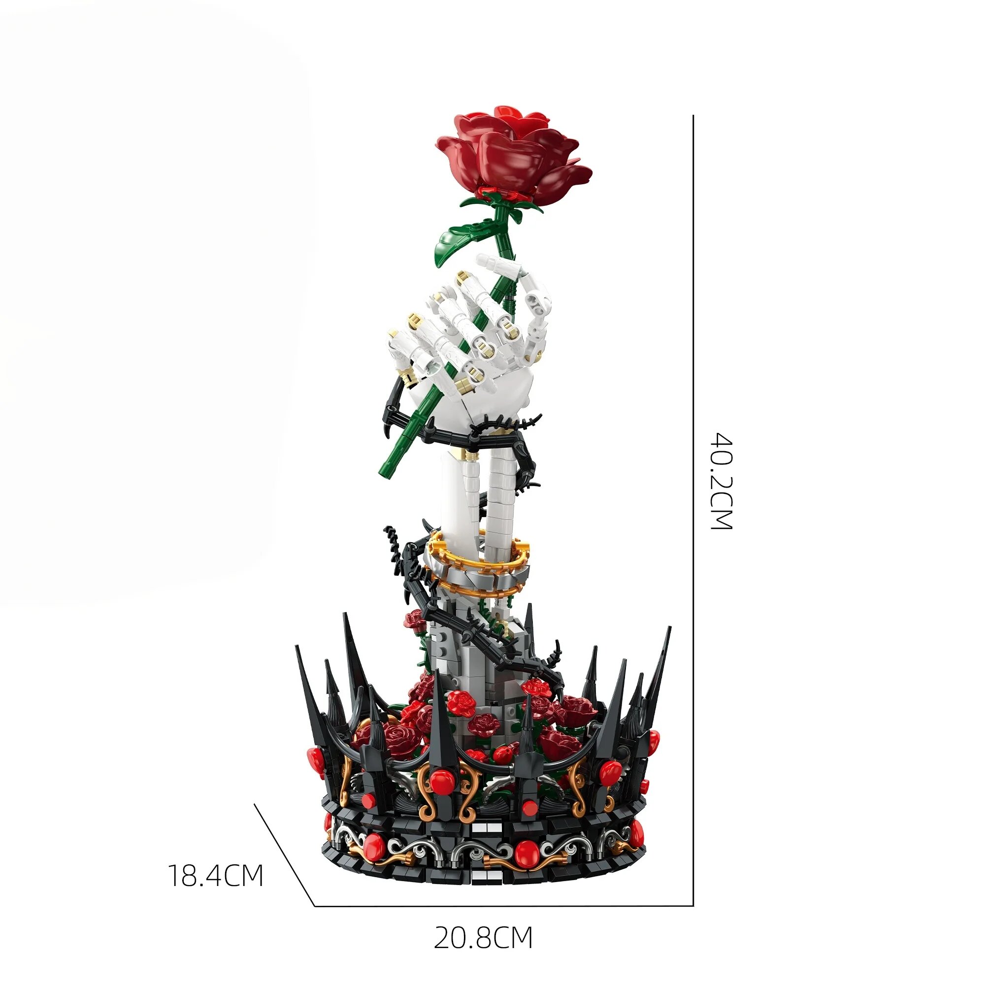 Конструктор Doubuilt "Рука скелета с розой", 1613PCS