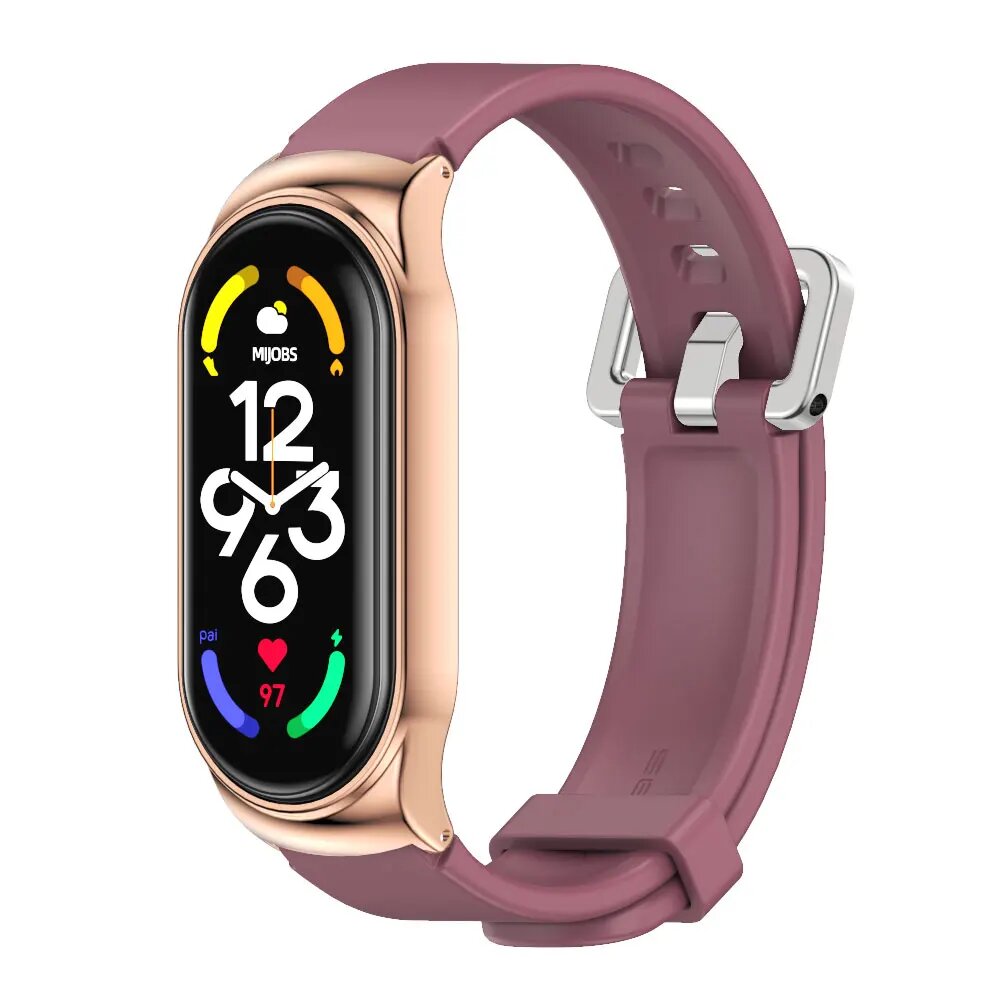 Розовый ремешок для Xiaomi Mi Band 5 6, CS Wine Red
