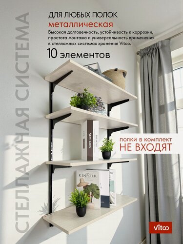 Изображение товара Комплект стеллажной системы хранения VITCO для дома, дачи, гаража, гардеробной, кладовки, подвала, мастерской, склада