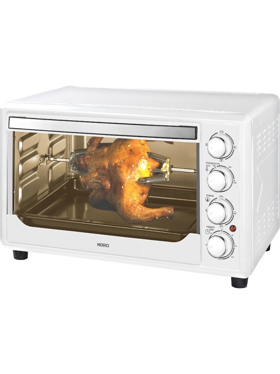 Мини-печь NORD RC 350 W электрическая, духовка электрическая настольная, 6 режимов, 35 л, цвет белый