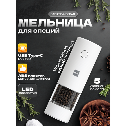 фото Электрическая мельница xiaomi huohou electric grinder rechargeable hu0201 white