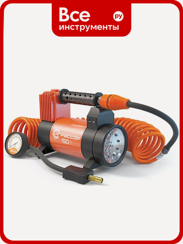 Изображение товара Металлический автомобильный компрессор 12V с LED фонарем Агрессор AGR-50L