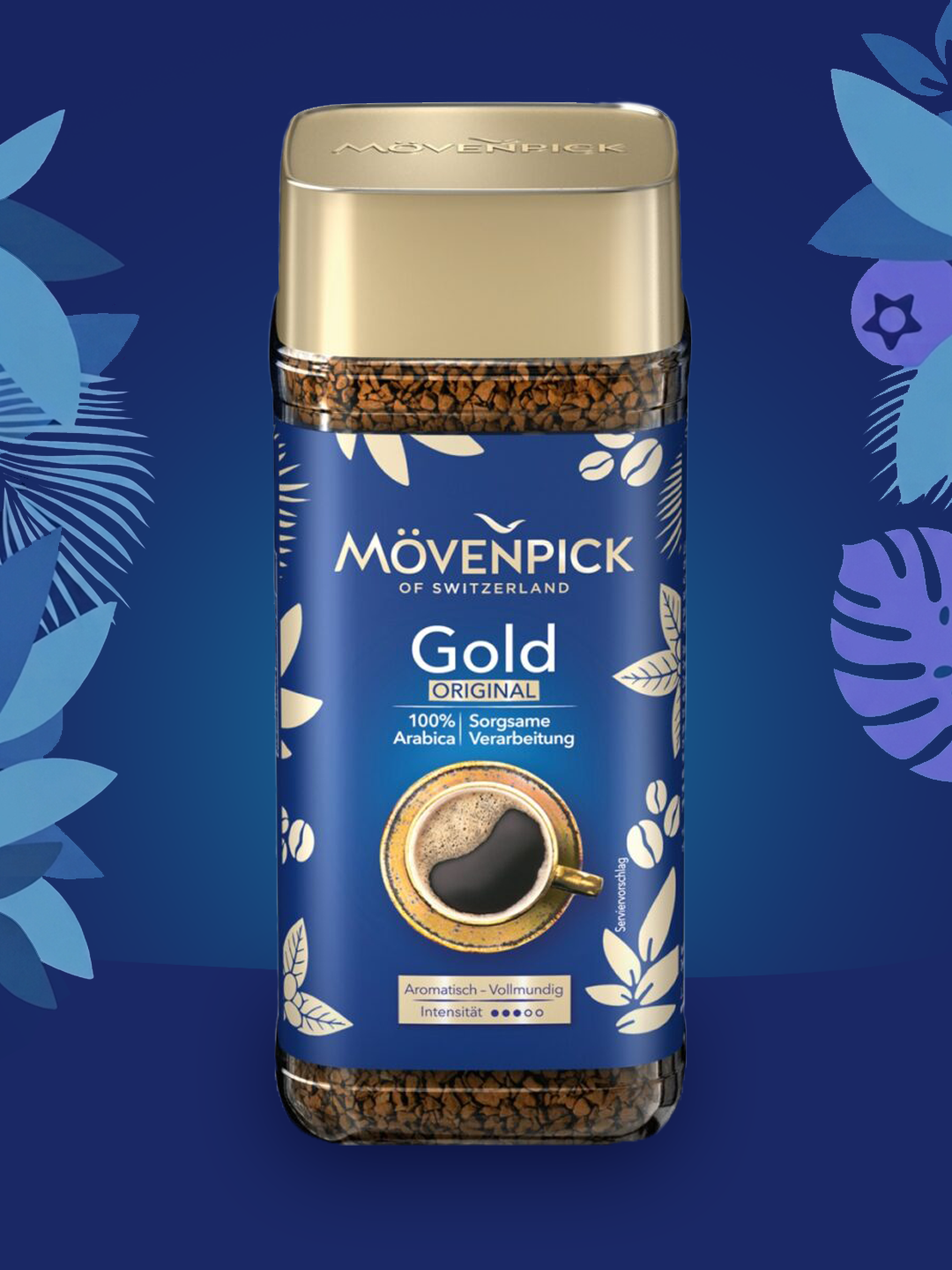 Кофе Movenpick "Gold Original", растворимый, арабика, сублимированный, мягкий вкус, без горечи