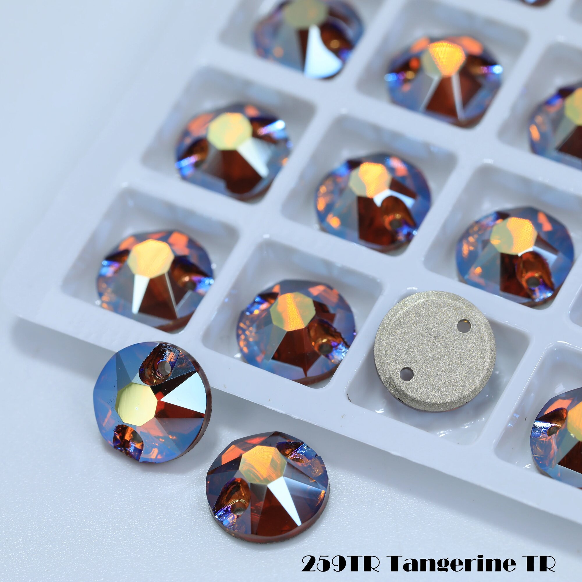 Стразы 259TR Tangerine, круглые, цветные