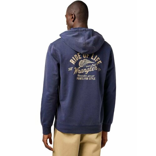фото Толстовка wrangler men americana hoodie, размер xxl, , синий