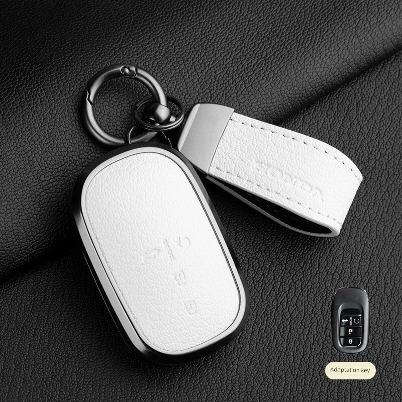 Бежевый чехол для ключа Honda из французской козьей кожи с подвеской