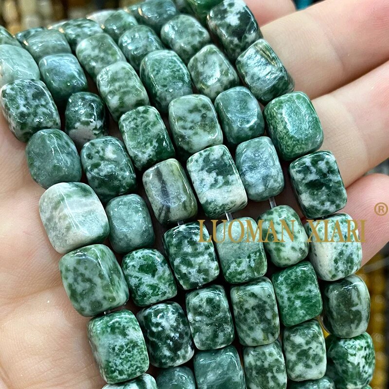 Бусины из апельсинового кварца, нефрита, аметиста LUOMAN XIARI 8x12 мм green point jade