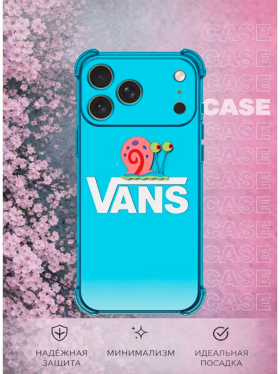 Чехол на iPhone 17 Pro Max с принтом Vans Губка боб Гэри