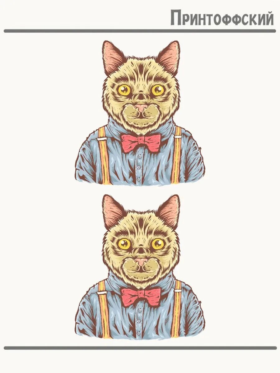 2-е (Две) Термонаклейки кот