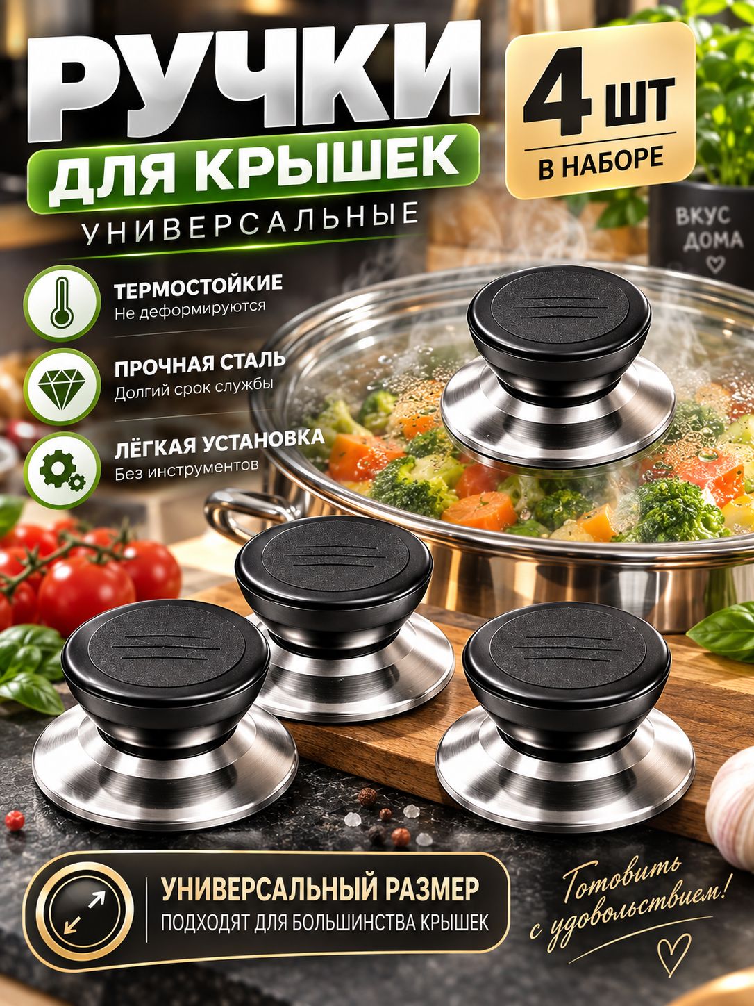 Ручка ухват для посуды, 4 шт