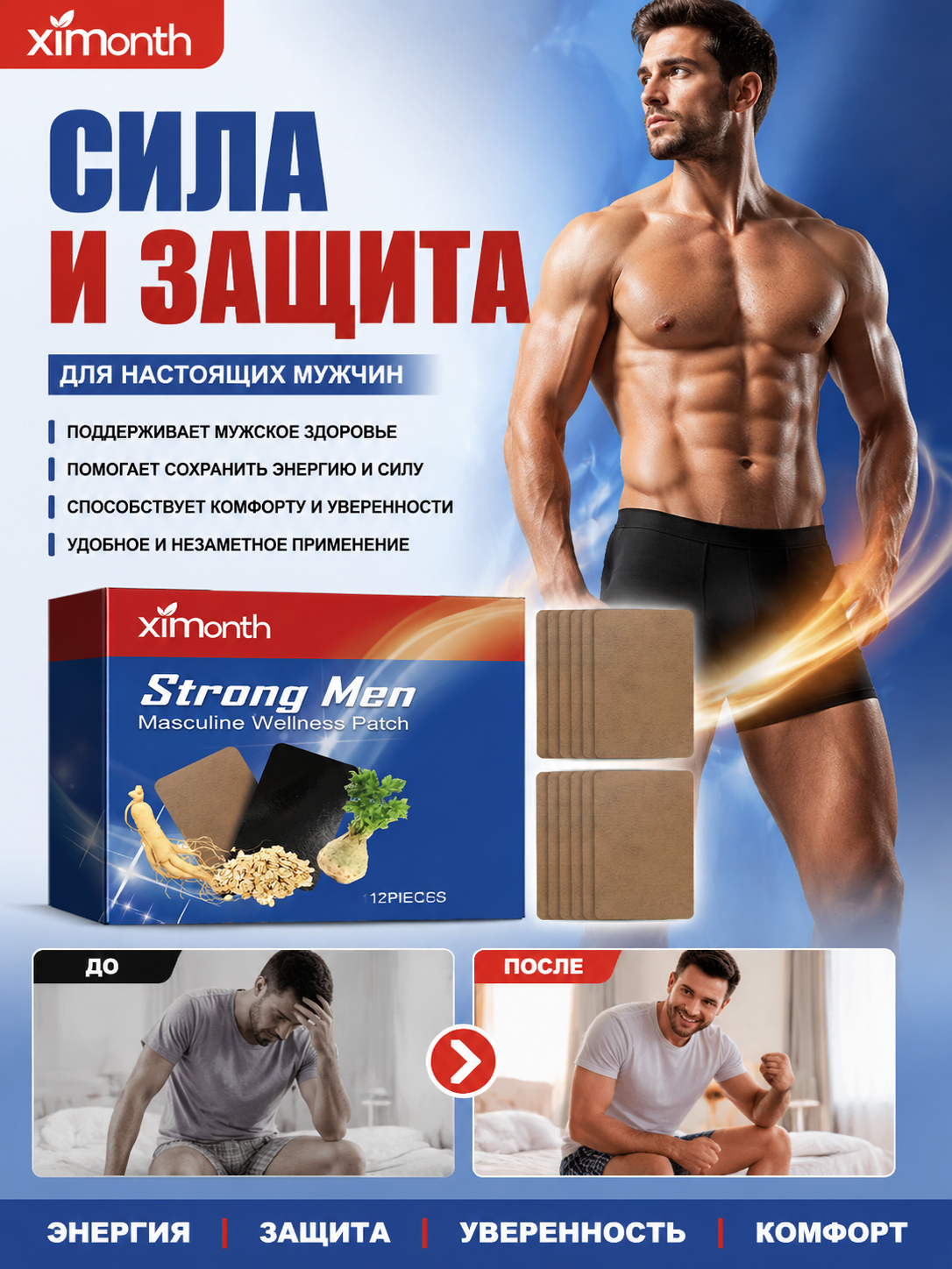 Мужской пластырь для ухода за больными, медицинская помощь для облегчения дискомфорта в предстательной железе