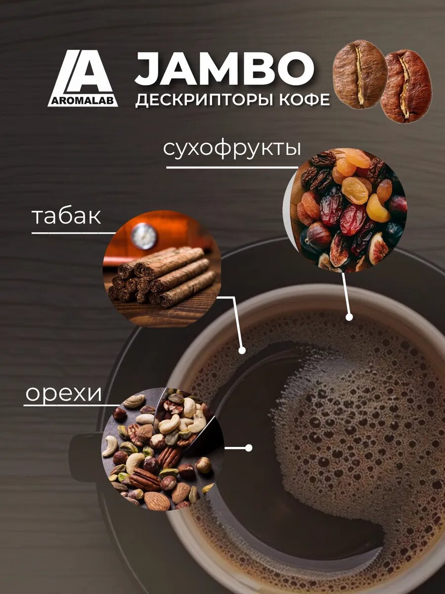 Кофе в зернах "Jumbo" Espresso 250г. Бразилия, Уганда.