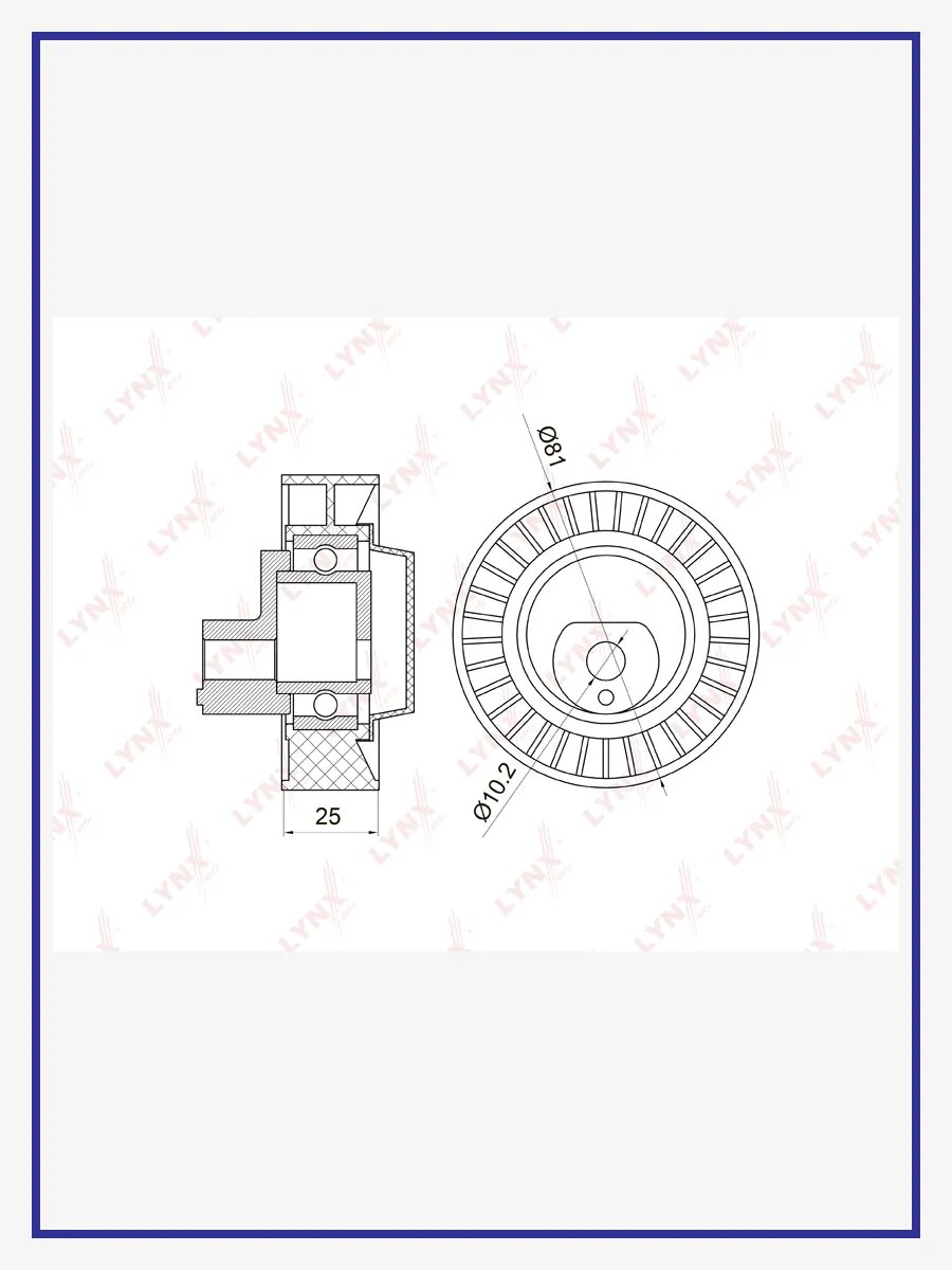 Направляющий ролик приводного ремня, арт. PB-7003