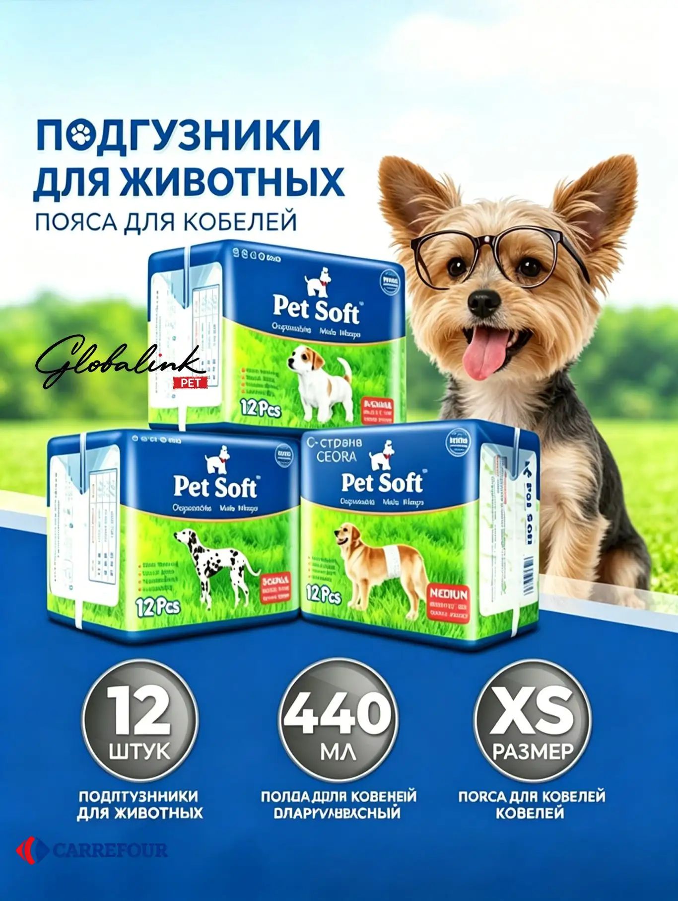 Премиальные одноразовые пояса для кобелей, размер XS, 12 штук, впитывающие