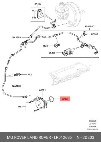 Прокладка Вакуумного Насоса Org (LAND ROVER LR012685)