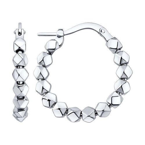 фото Серьги diamant online, серебро, 925 проба, родирование, , прозрачный