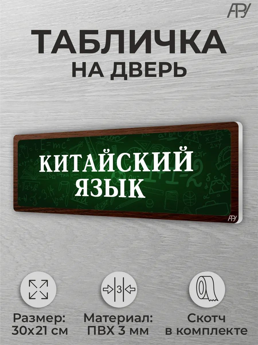Школьная табличка на дверь класса и кабинета Китайский язык