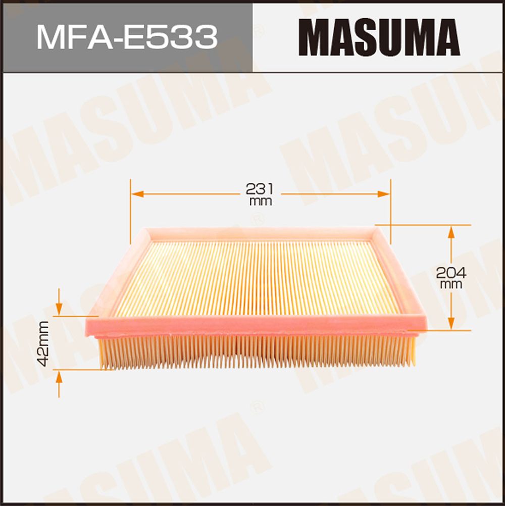 Фильтр воздушный MASUMA MFA-E533 для BMW 1-SERIES (F20) 2010-2019, BMW 1-SERIES (F21) 2011-2019, BMW 3-SERIES (F30) 2011-2019, BMW 3-SERIES (F31) 2011-2015, BMW 3-SERIES (F34) 2012-2016