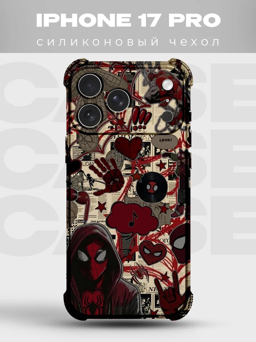 Чехол на iPhone 17 Pro Человек-паук spiderman комикс spider