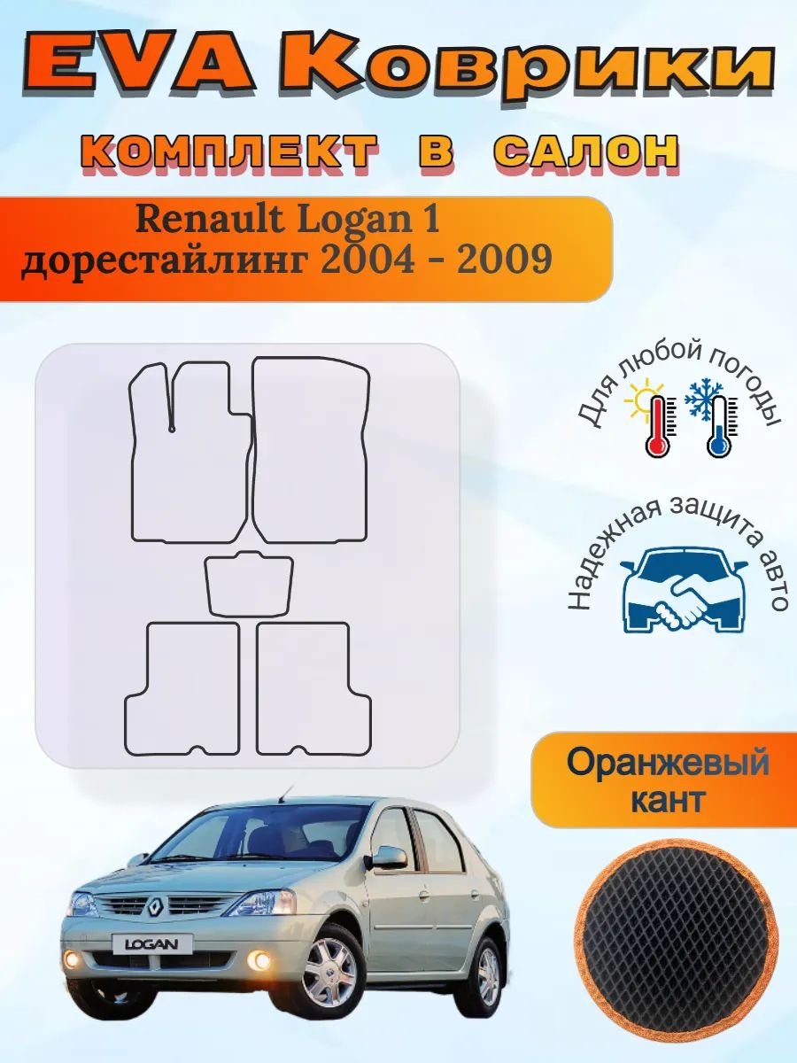 EVA коврики Renault Logan I дорестайлинг 2004 - 2009 Логан 1