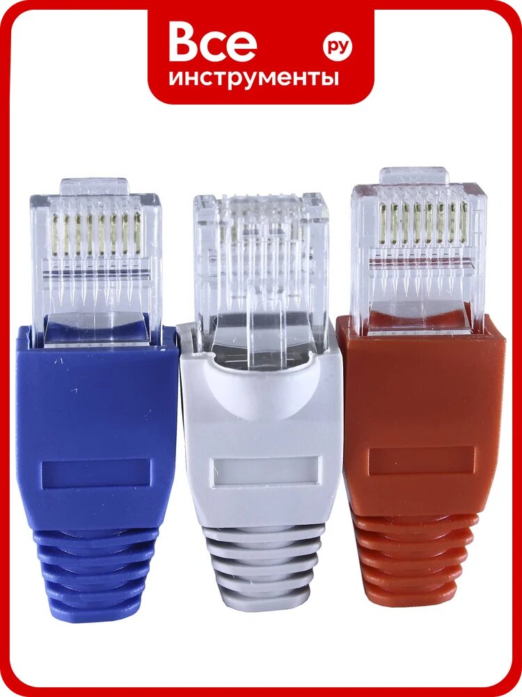 Компьютерный коннектор OXION RJ-45 (8P8C) 6 шт. с колпачками, блистер, арт. OX-RJ-45PRx6