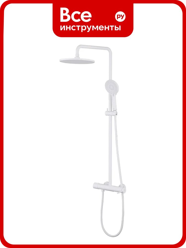 Душевая стойка ABBER Emotion с изливом, белый матовый AF8816WL