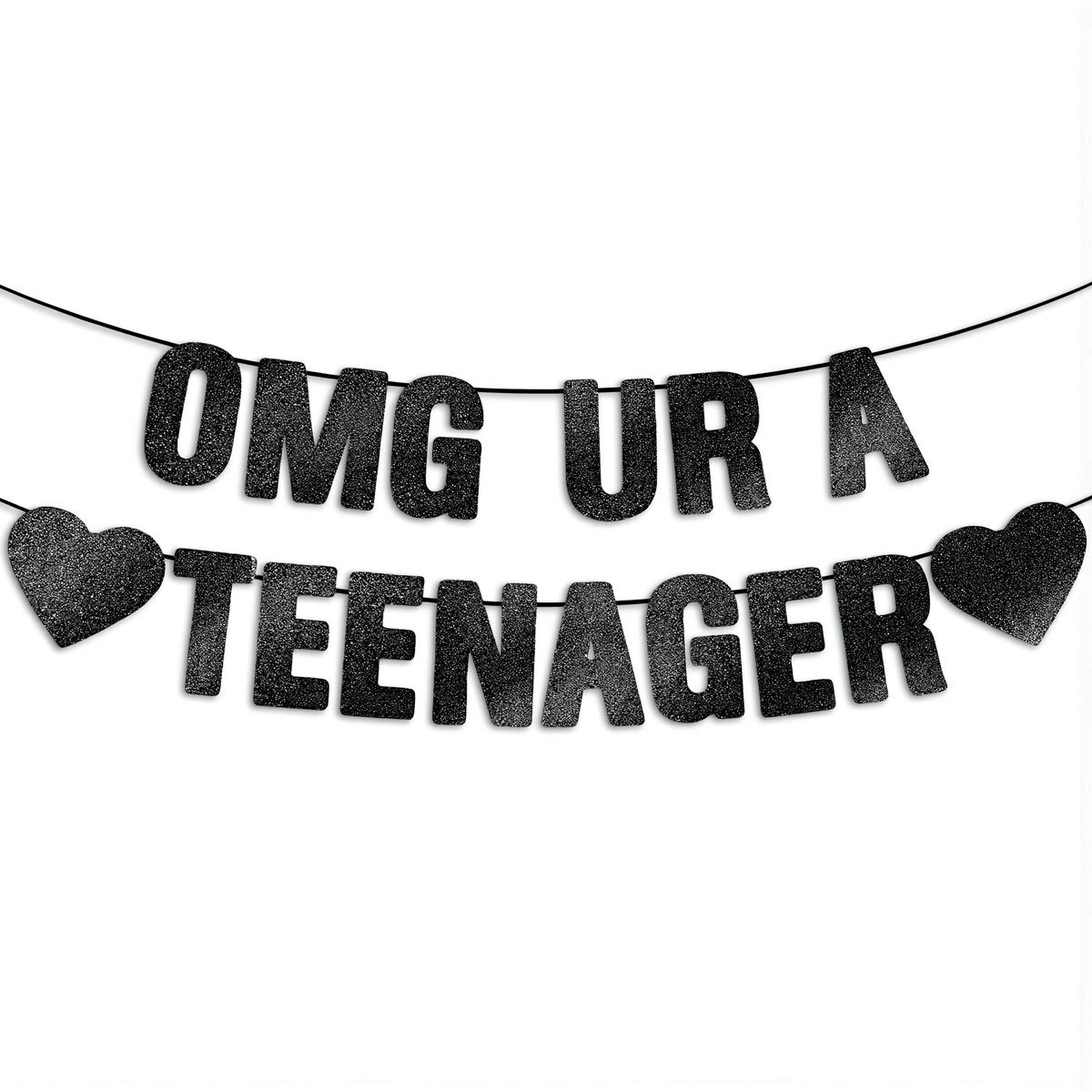 Светящаяся блестками гирлянда для вечеринки подростка 13 лет OMG UR A TEENAGER розовое золото для настенного размещения