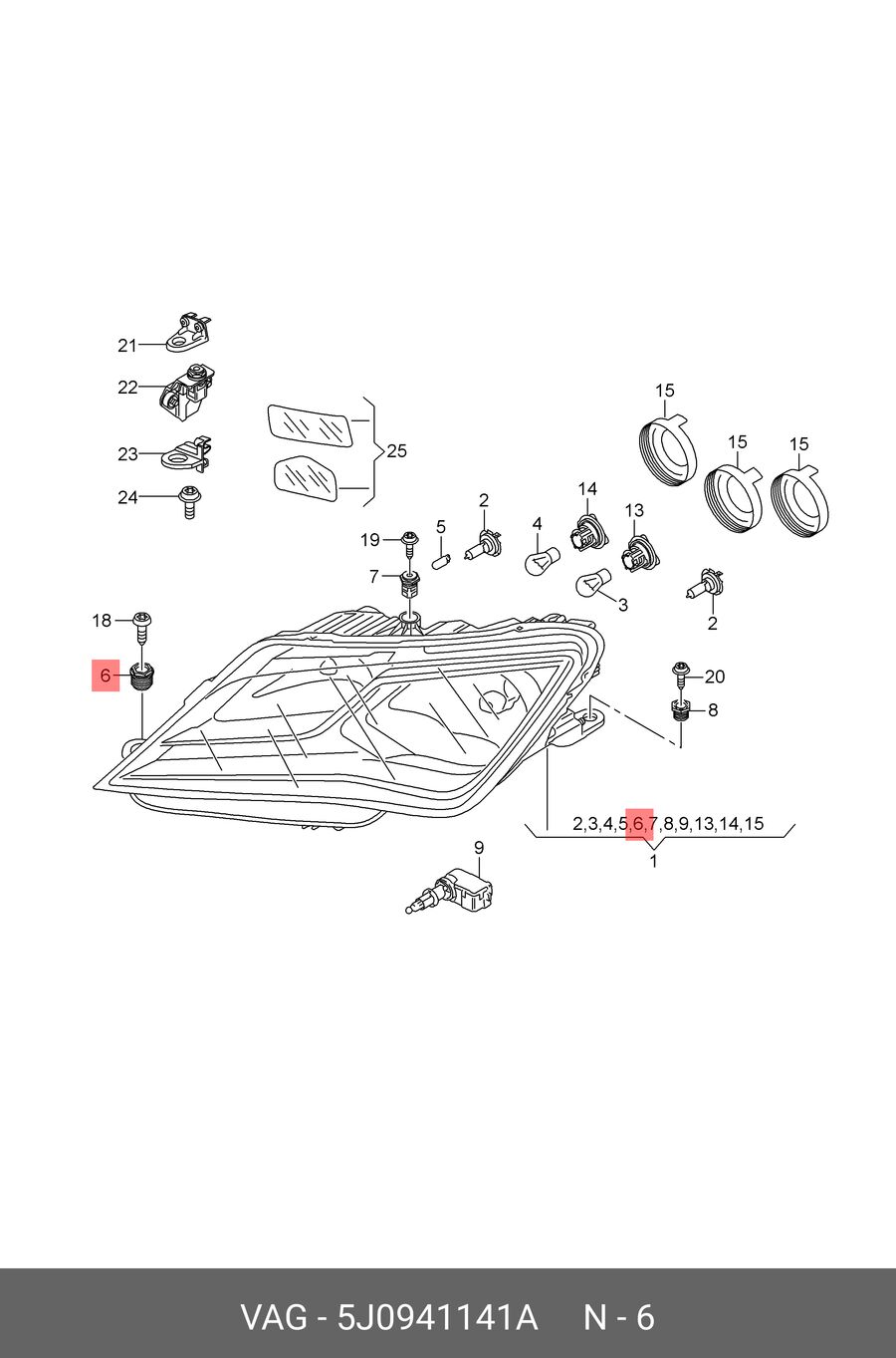 Гайка org (VAG 5J0941141A)
