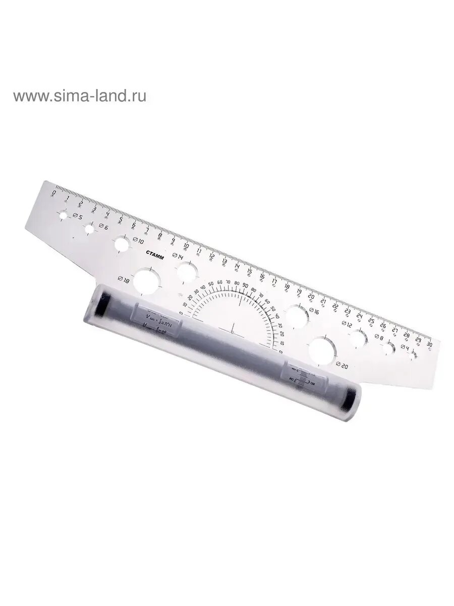 Линейка-рейсшина 30 см "Стамм", бесцветная, пластиковый