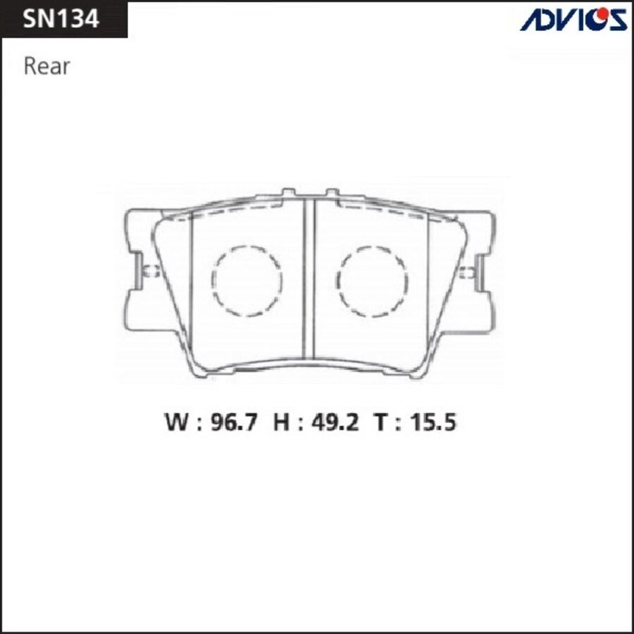 Колодки Зад. Toyota Rav4 A30 (05-12) (ADVICS SN134)