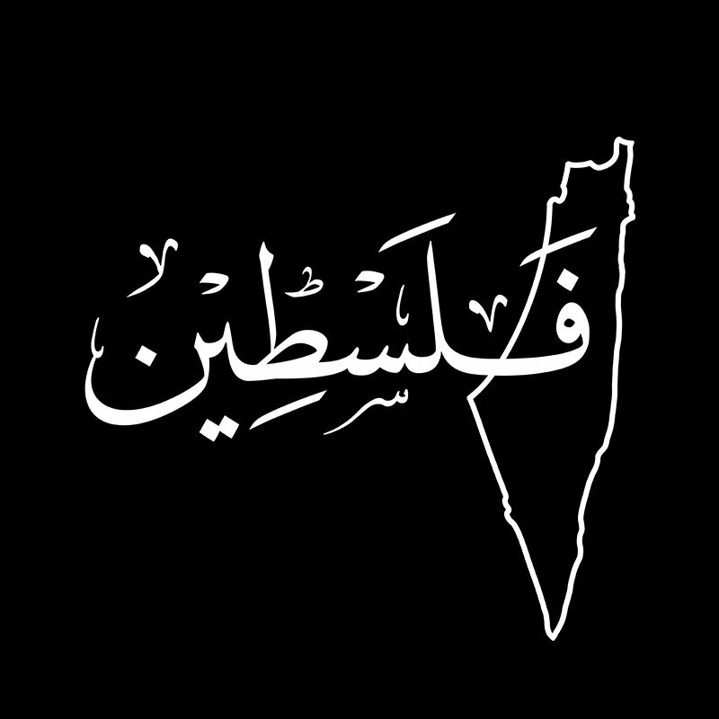 Наклейка на авто/ноутбук "Палестина" (QT1075 White)