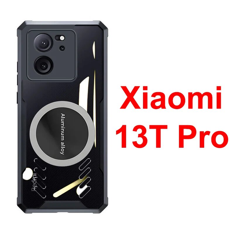 Для Xiaomi mi 13T Pro 5G чехол из алюминиевого сплава с рассеиванием тепла Черный, Xiaomi 13T Pro