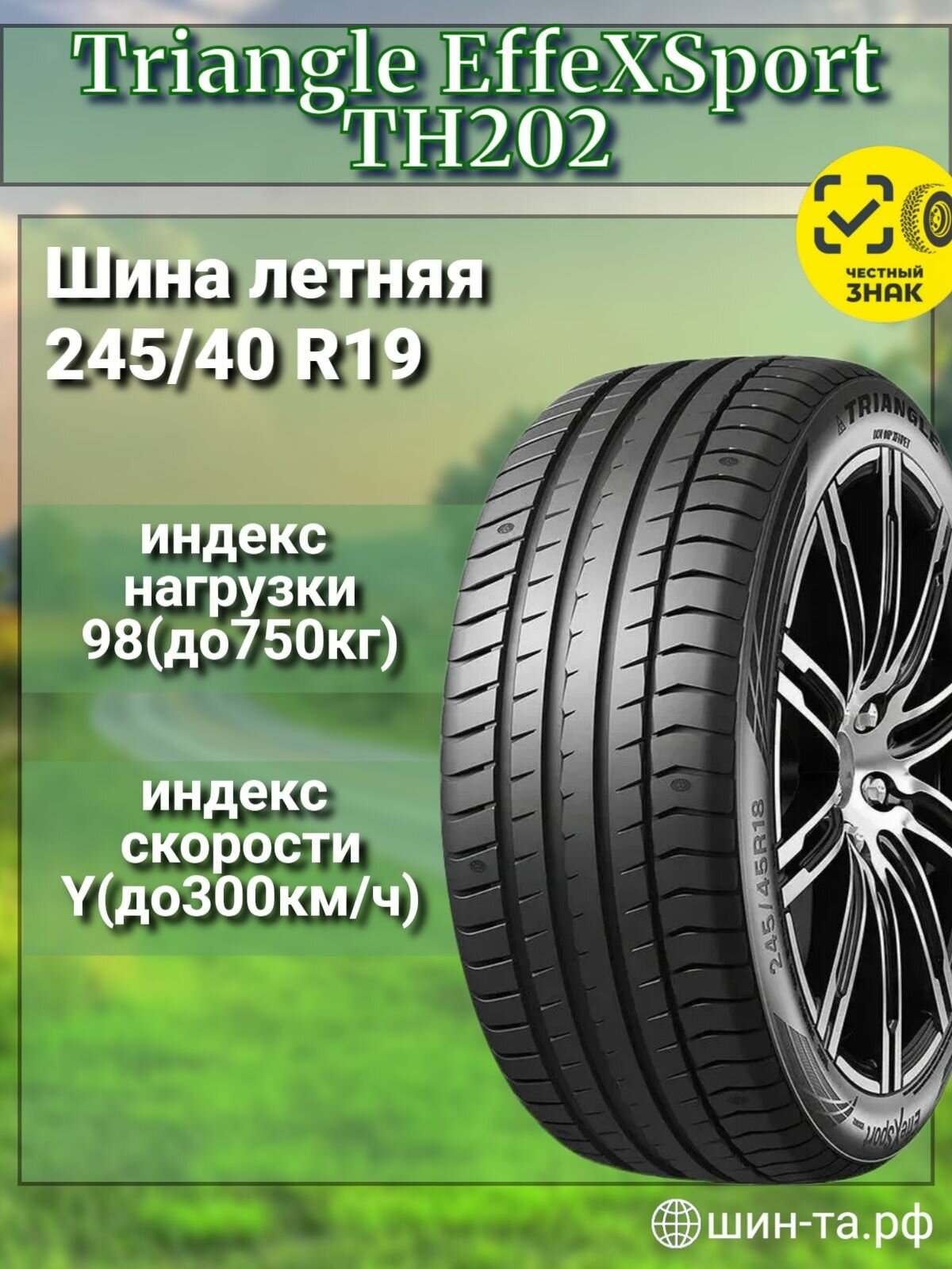 Шина легковая летняя Triangle EffeXSport TH202 245/40 R19 98 Y