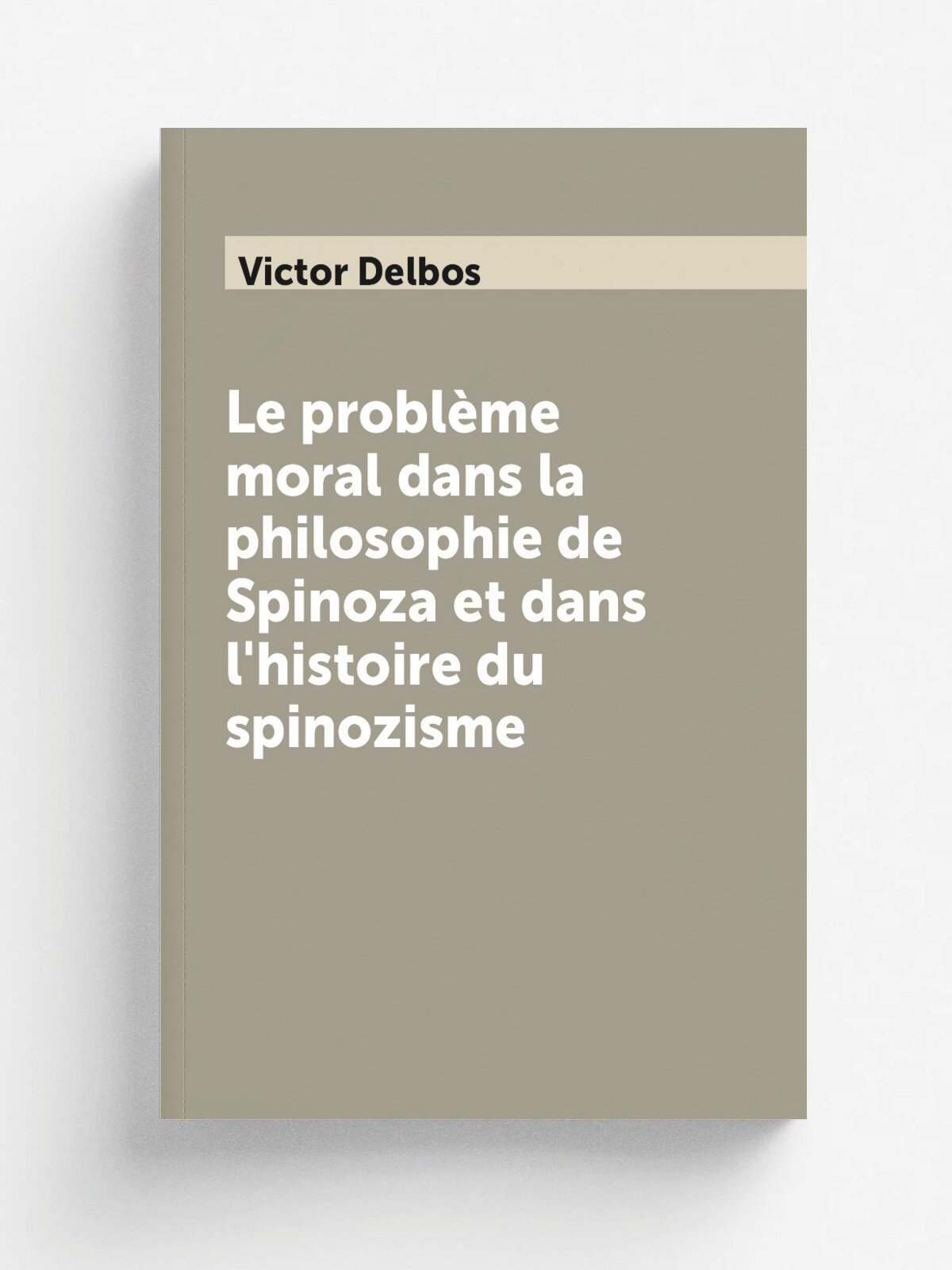 Le probl.me moral dans la philosophie de Spinoza et dans l'histoire du spinozisme | Victor Delbos | 1893 | Paris F. Alcan | Репринт