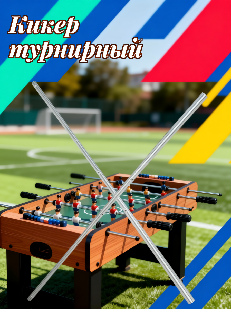 2 Шт Металлическая Ручка Для Футбольного Стола Длина 52.50X0.80X0.80Cm