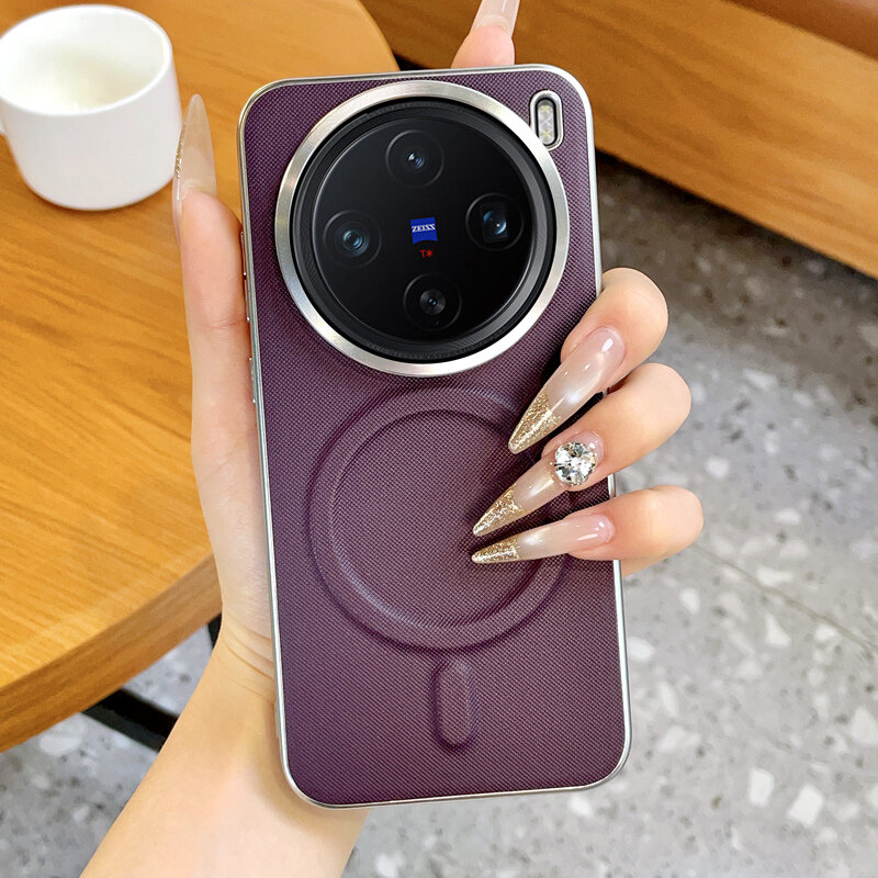 Чехол Для Vivo X200 Pro mini/Виво X200 Про mini, soft touch, чехол-кардиомонитор, искусственная кожа, поликарбонат (PC), защита камеры, ударопрочный, усиленные углы, Vivo, Vivo X200 Pro mini, purple,