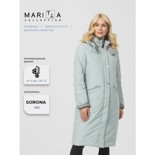 фото Пальто maritta осень-зима 2024, размер 40, серый