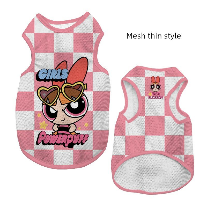 Сетчатая жилетка Powerpuff Girls x NASA для собак размера XS 1-3 фунта приблизительно